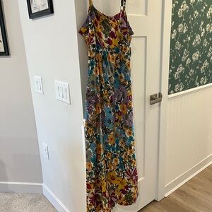 NATURAL LIFE Floral Print Maxi Dress with Adjustable Straps